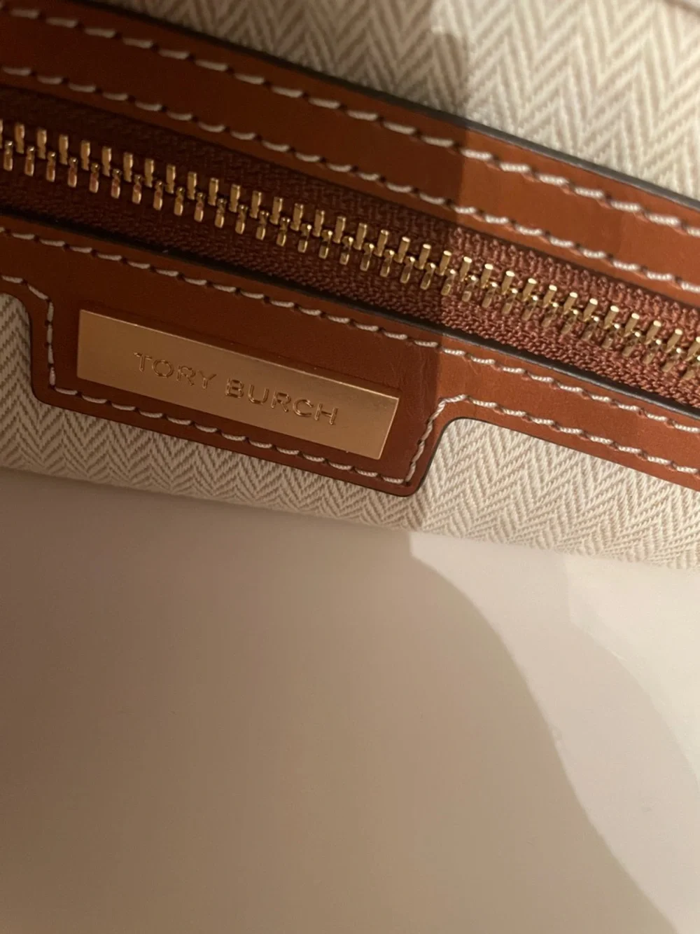 Tory Burch Ella Floral & Bird Canvas Tote cream with Brown‎ Trim